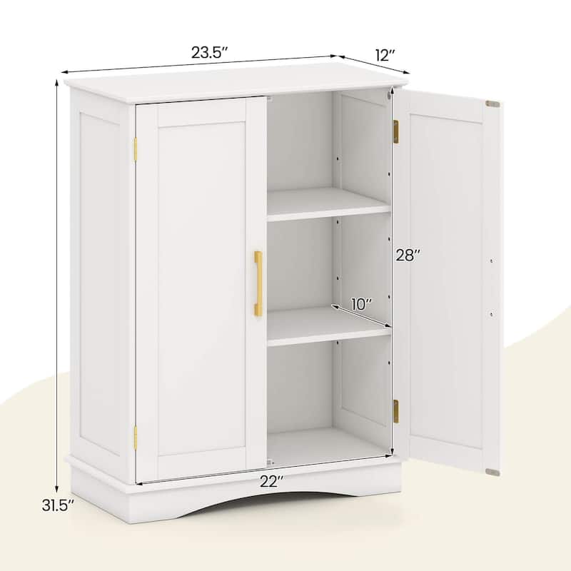 Costway Floor Storage Cabinet Modern Storage Organizer with Adjustable - See Details
