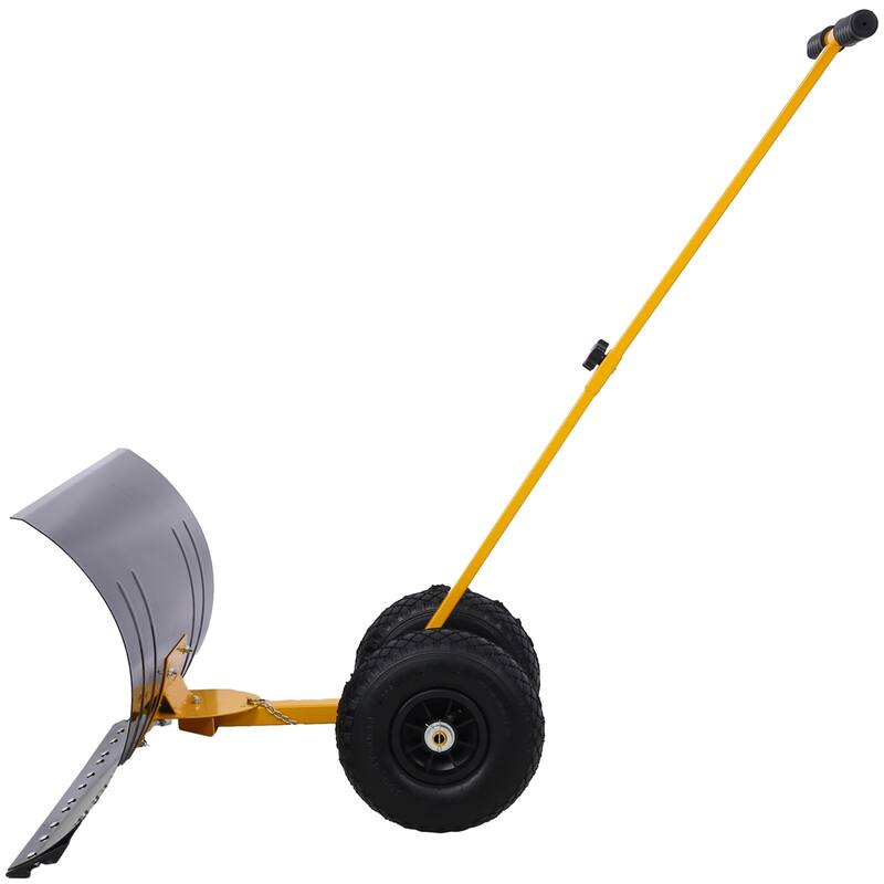 Anmytek Heavy Duty Snow Shovel Wheeled Driveway Sidewalk Pusher Winter Removal Tool - 29 in. W X 47 in. D X 16.5 in. H