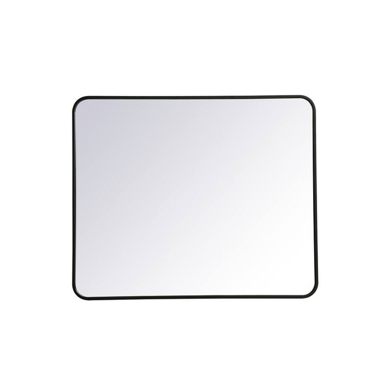 Ezra Soft Corner Metal Rectangular Mirror - 30" x 36" - Black