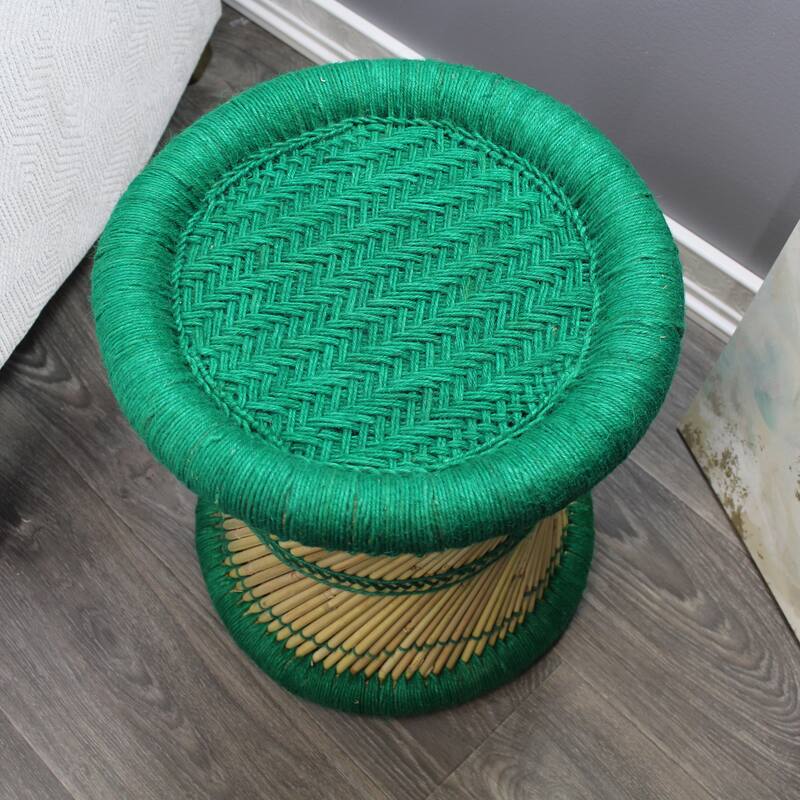 Natural Geo Moray Decorative Handwoven Jute Accent Stool
