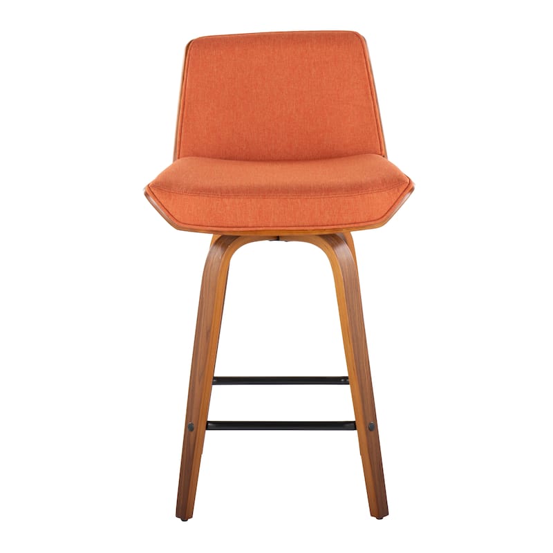 Carson Carrington Clemens 26" Fixed-Height Counter Stool with Bent Wood Legs & Square Footrest (Set of 2)
