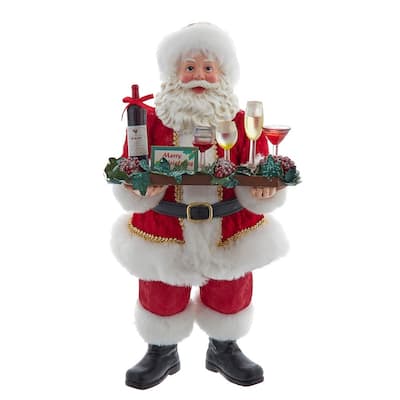 Kurt Adler 10.5-Inch Fabriche Wine Santa