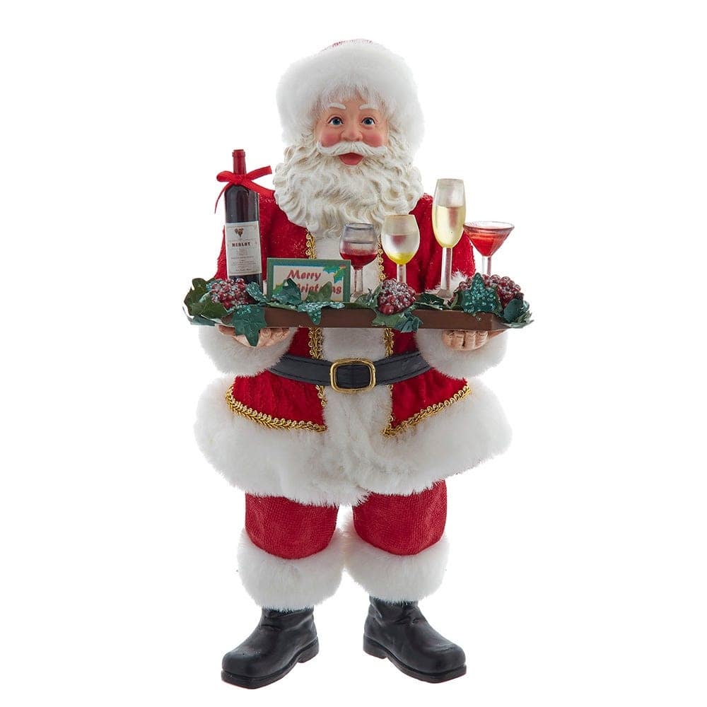 Kurt Adler 10.5-Inch Fabriche Wine Santa