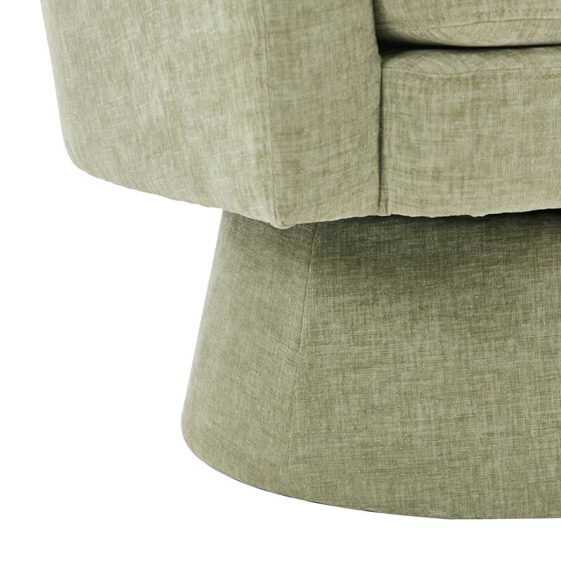 Contemporary Chenille Swivel Accent Chair, 360° Rotating Barrel Chair with Plush Cushioning for Living Room & Office
