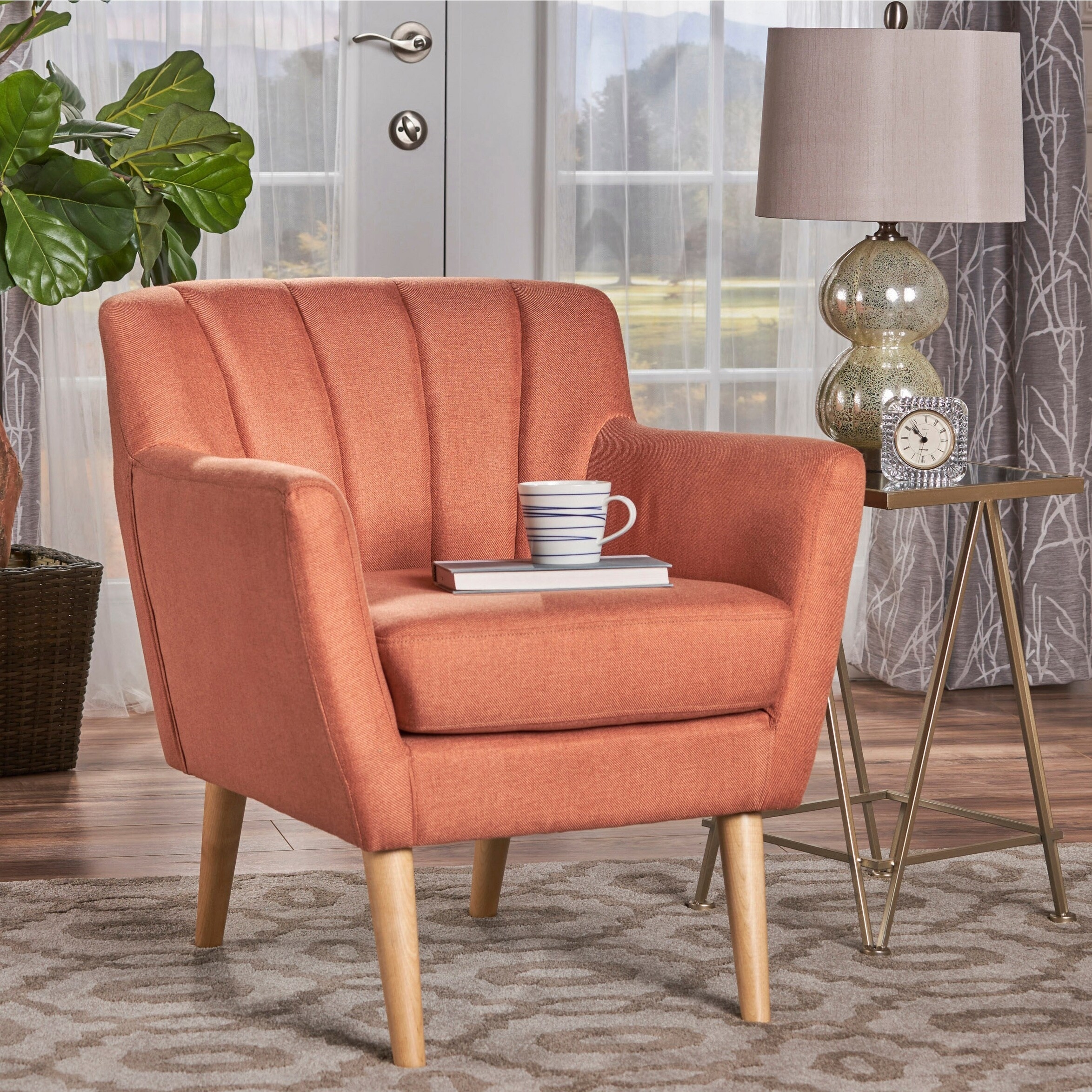 Frankie mid century modern fabric club chair by christopher knight home cheap