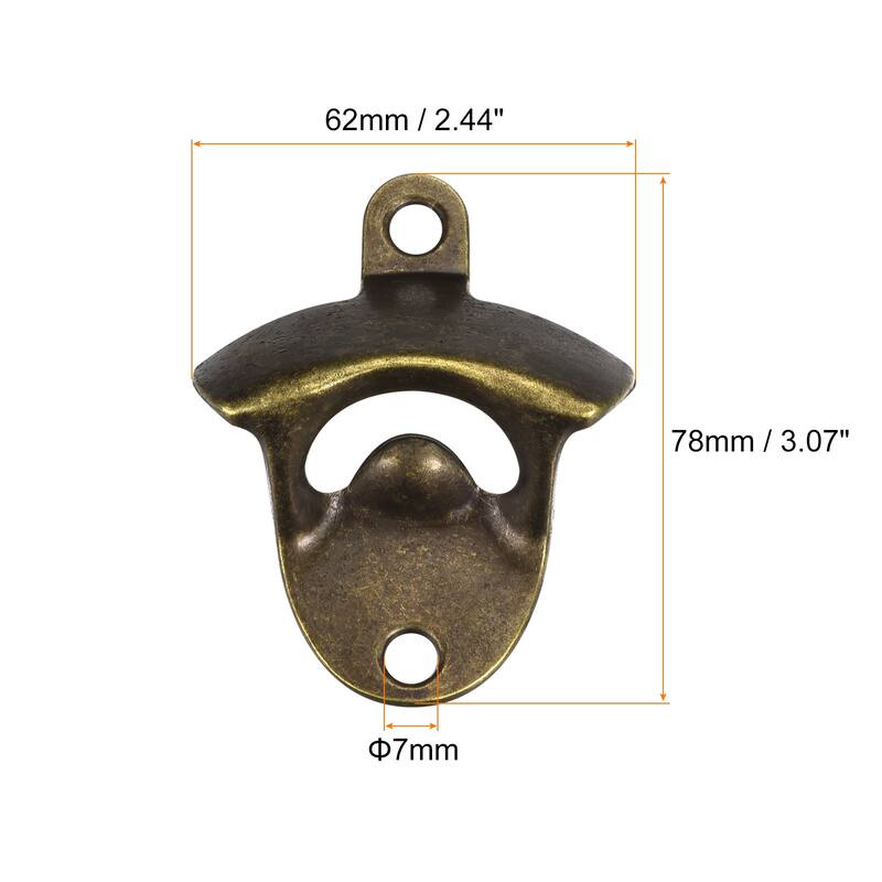 8pcs Wall Mounted Cast Iron Beer Bottle Opener Kitchen Bars Tools, Bronze - Bronze