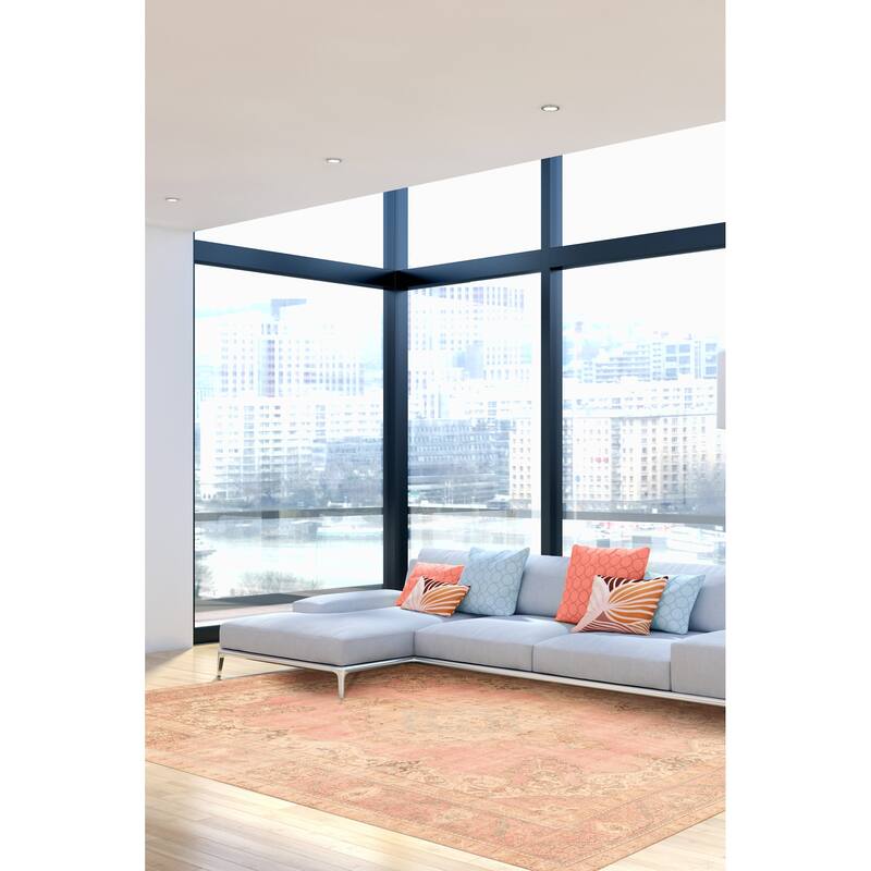 ECARPETGALLERY Hand-knotted Antalya Vintage Pink Wool Rug - 9'10 x 12'2