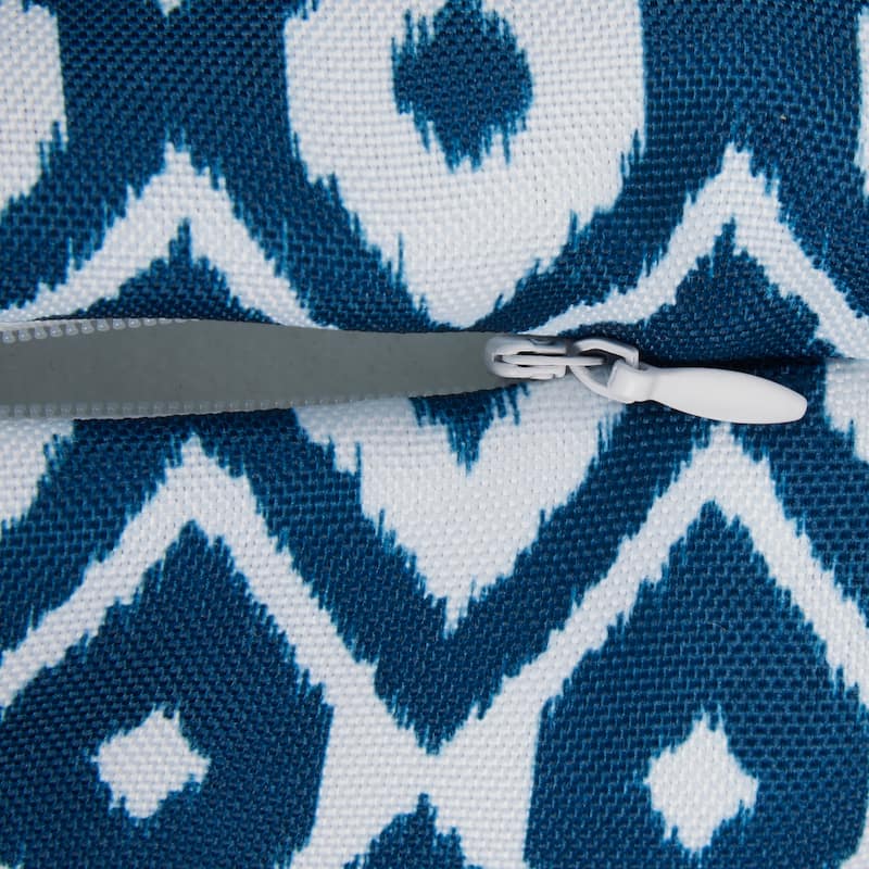Blue Ikat Outdoor Pillow Cover 18x18 (Set of 2)