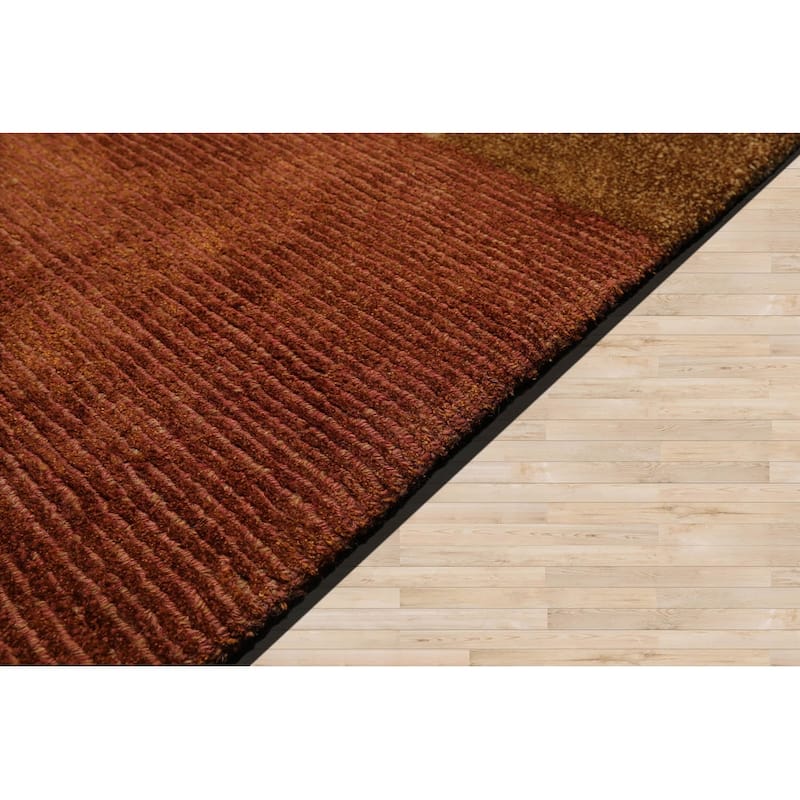 Hand Knotted Beige, Sage Tibetan 100% Wool Modern Oriental Area Rug - 9' x 12'