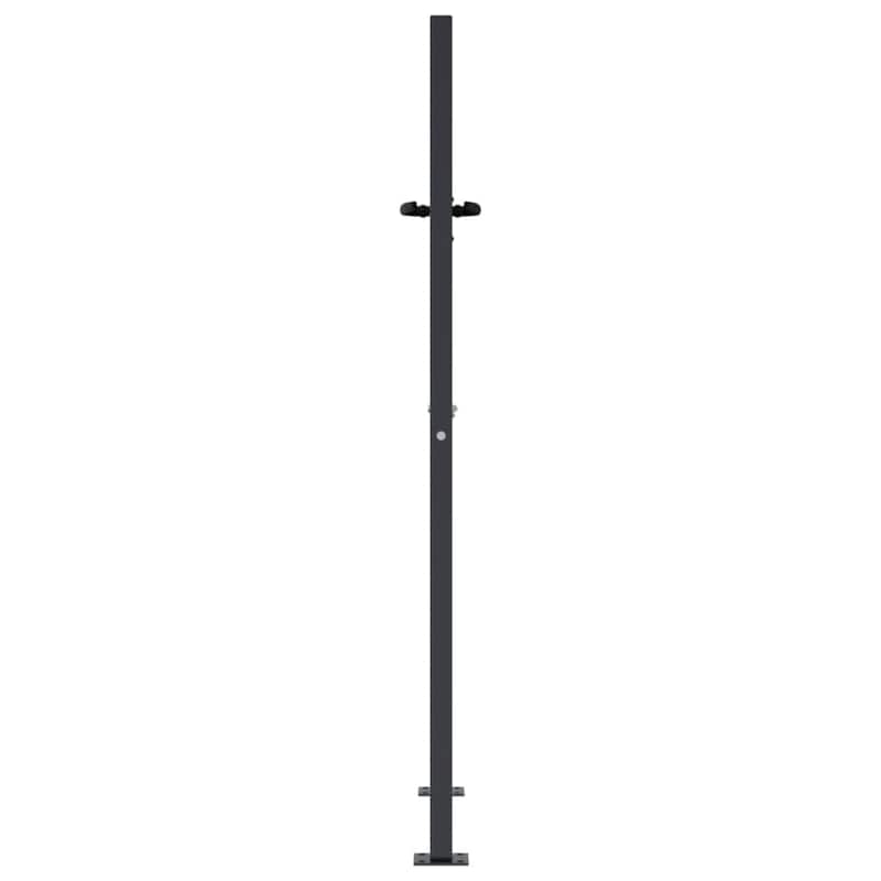 vidaXL Garden Gate Anthracite Steel Grass Design