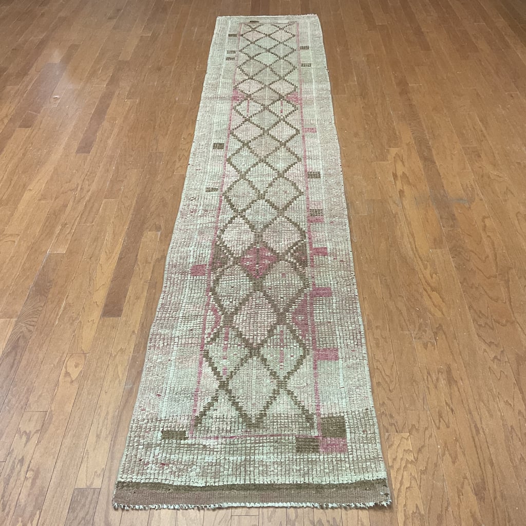 HERAT ORIENTAL Handmade Turkish Oushak Wool Runner - 2'7" x 12'4"