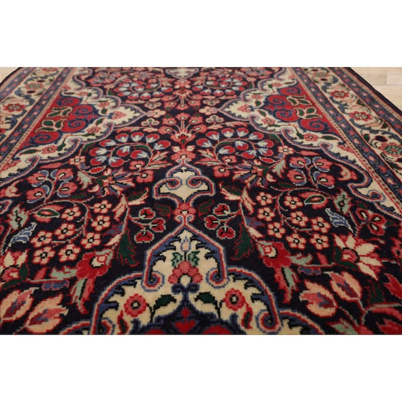 2'2''x8'11'' Runner Hand Knotted Wool Navy Jozan Sarouk 300 KPSI Rug - 2' 2'' x 8' 11''