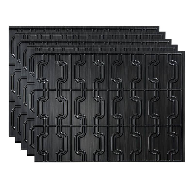 FASÄDE Chain Decorative Vinyl Backsplash Panel - 5 Pack - Brushed Onyx