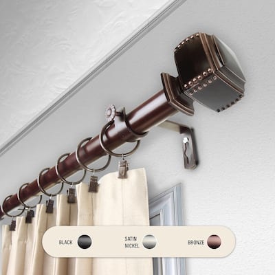 Brock Curtain Rod - Steel Drapery Rod - Elegant Home Decor - Adjustable Length - 120