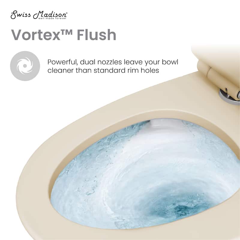 Bains One Piece Square Toilet Dual Flush 1.1/1.6 Gpf In Bisque - 26.55" x 15.4" 29.7"