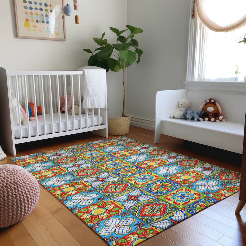 Premium Washable Super Soft Boho Mosaic Mayfield Rug - Multi - 10' x 14' - Rectangle
