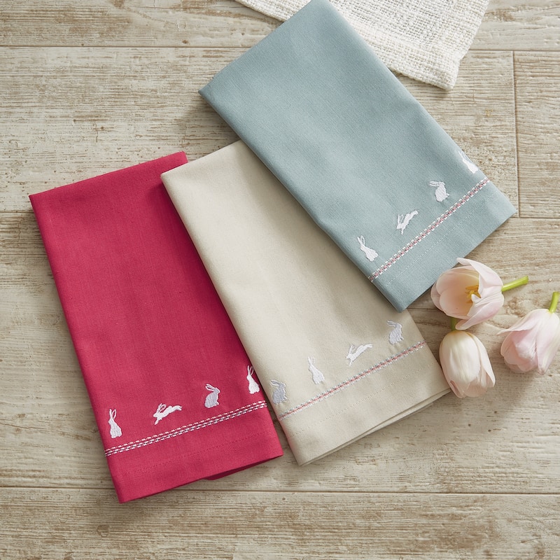 Split P Bunny Embroidered Pink Napkin Set of 4 - 20" x 20"