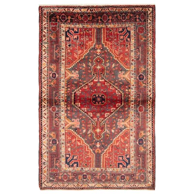 ECARPETGALLERY Hand-knotted Anatolian Vintage Red Wool Rug - 4'4 x 6'11