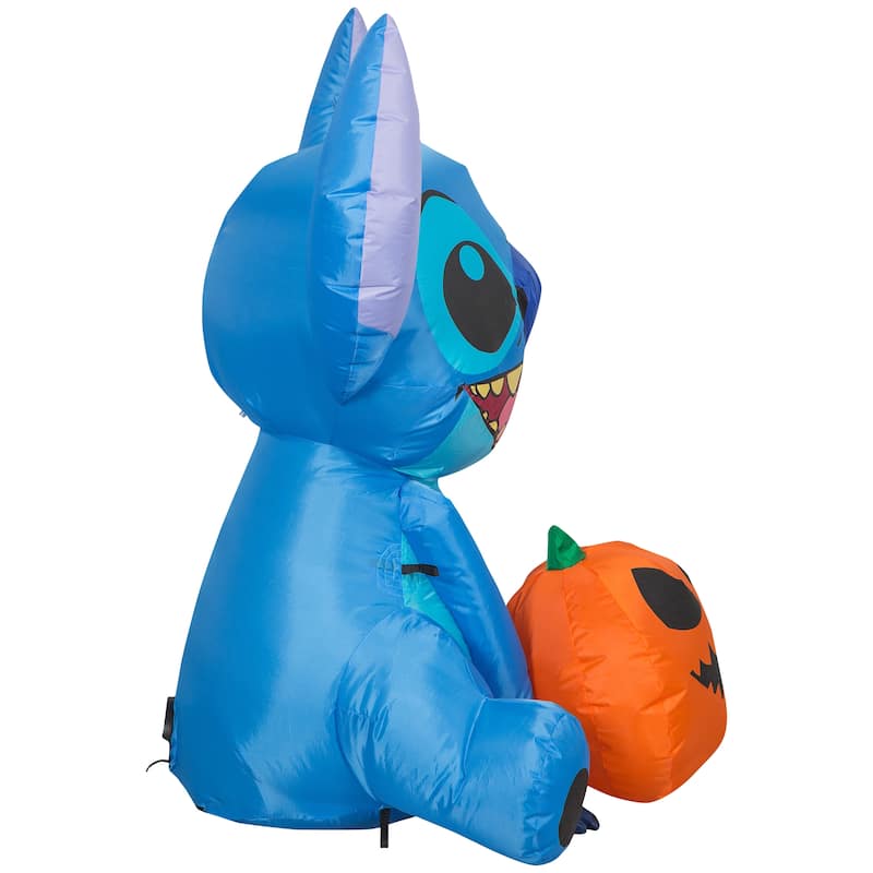 Gemmy Airblown Stitch w/Jack O' Lantern Disney, 3 ft Tall, Multi