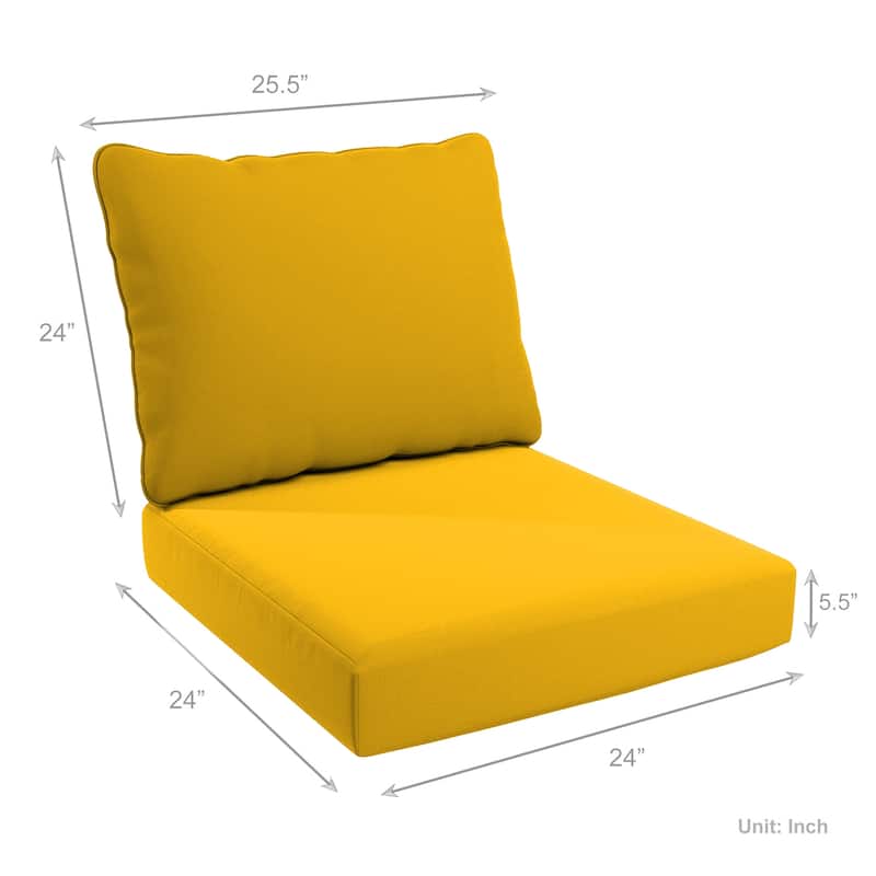 California Umbrella Outdoor Deep Seat Cushion Set, 24" x 48", 5.5" Thick Seat, Solstice Olefin Fabric