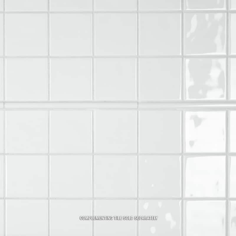 Merola Tile Twist Square White Ice 11-3/4" x 11-3/4" Ceramic Mosaic Tile