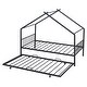 preview thumbnail 18 of 82, Twin/Full Size Metal House Bed with Twin Size Trundle, Playhouse Bed Montessori Bed House Platform Bed with Roof Frame for Kids