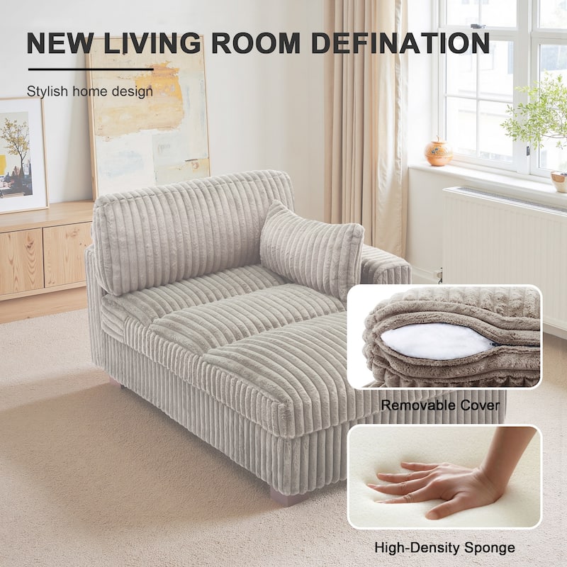 Oversized L-Shape Upholstered Chaise Lounge Sofa Couch