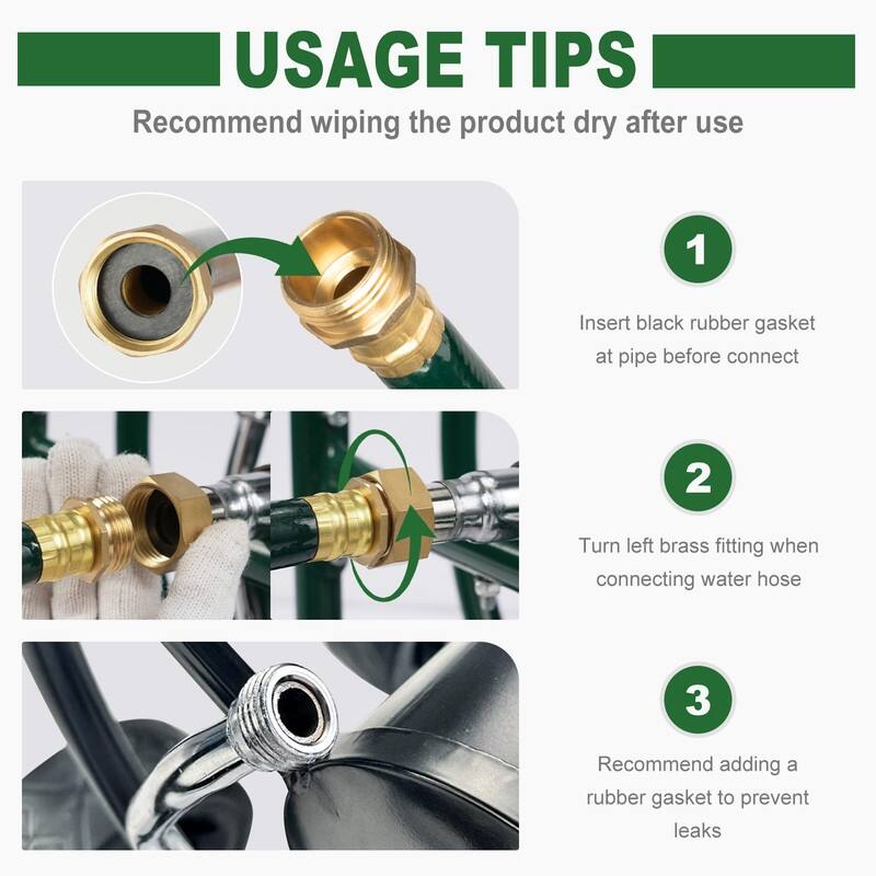 Hose Reel Cart, Hold Up to 250 ft Hose, Garden Water Hose Carts Mobile Tools with 4 Wheels,for Garden Yard Lawn