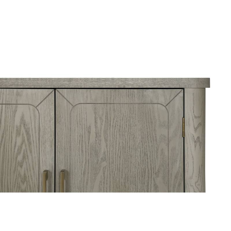 60" Width Four Door Storage Cabinet With Curved Countertop