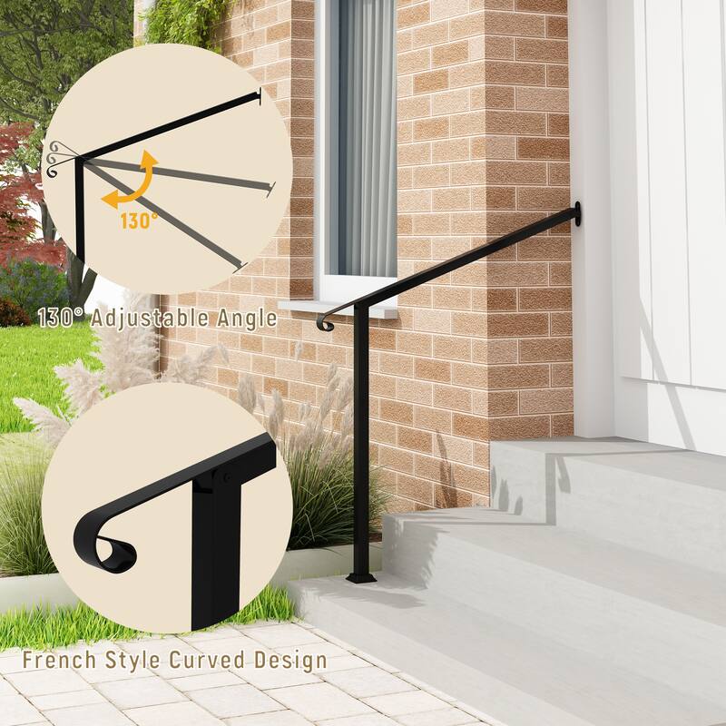 Iron Handrail Elegant Outdoor Rail for Stairs, Porches, and Walkways