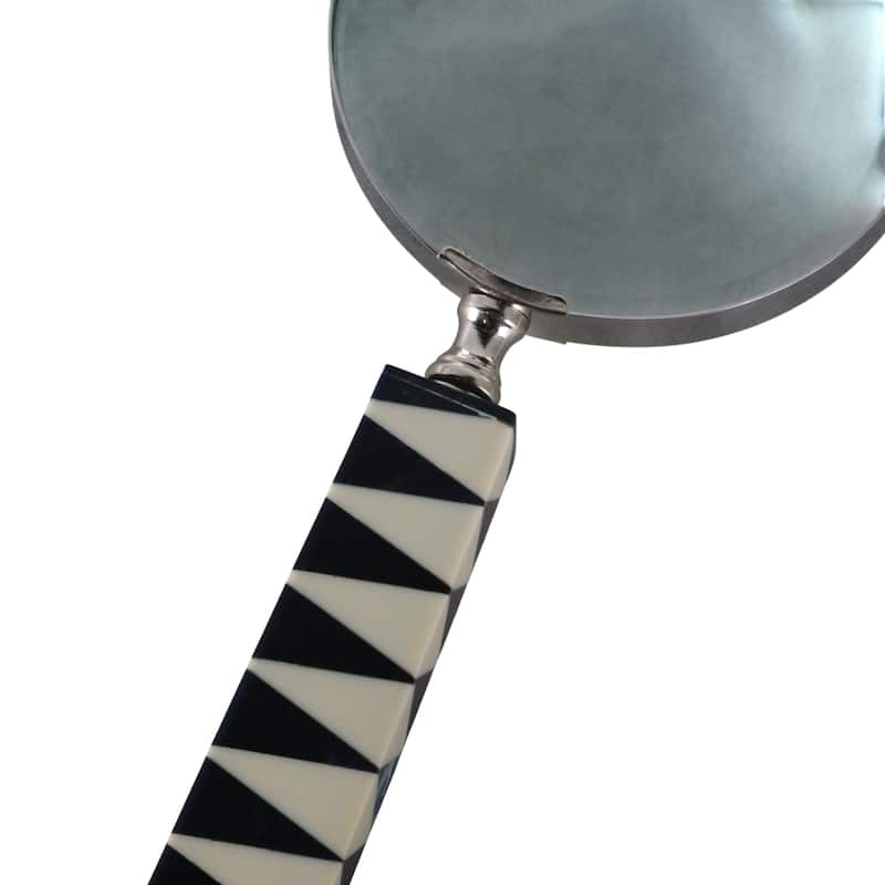 Resin Magnifying Glass Triangular Handle Decorative - 10" White - 4" x 1" x 10"