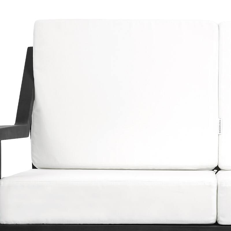 Solid Wood Outdoor Arm Chair Loveseat with Cushion