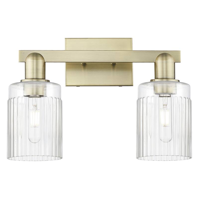 Innovations Lighting Endless Possibilities Arcadia - Hadley - 2 Light 16" Bath Vanity Light - Antique Brass/Clear