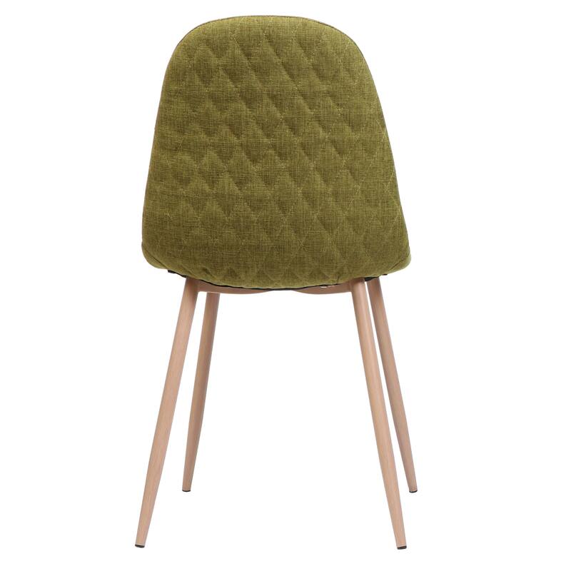 Set of 2 Fabric Upholstered Dining Chair with Metal Legs, Mid-Century Armless Kitchen Side Chairs for Dining Room, Home Office