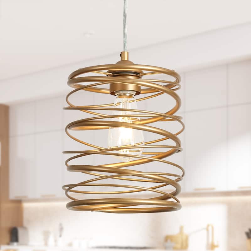 The Gray Barn Farmhouse 1-Light Pendant Light for the Kitchen Island Dining Room - Deep Gold