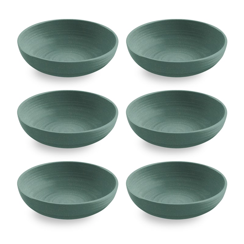 Abode Homewares Planta Artisan Low Bowl - 8" - Set of 6 - Teal