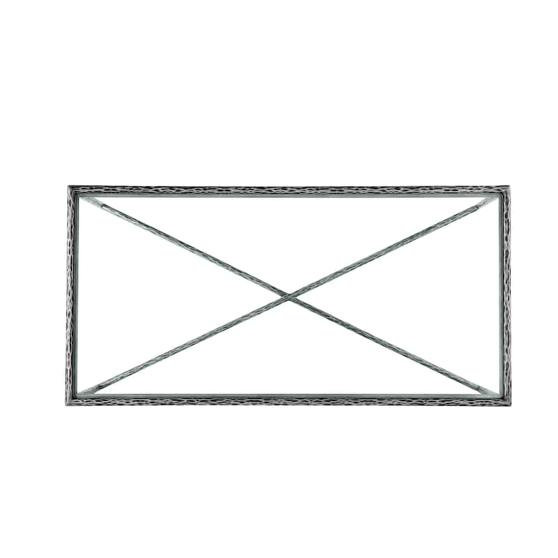 247 Shop At Home Lalia Modern Textured Metal X-Brace Coffee Table