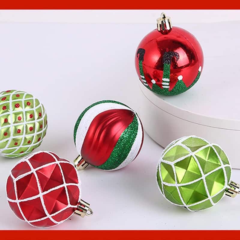 16PCS 2.36in Decorative Christmas Balls Ornaments for Xmas Tree Decor - N/A