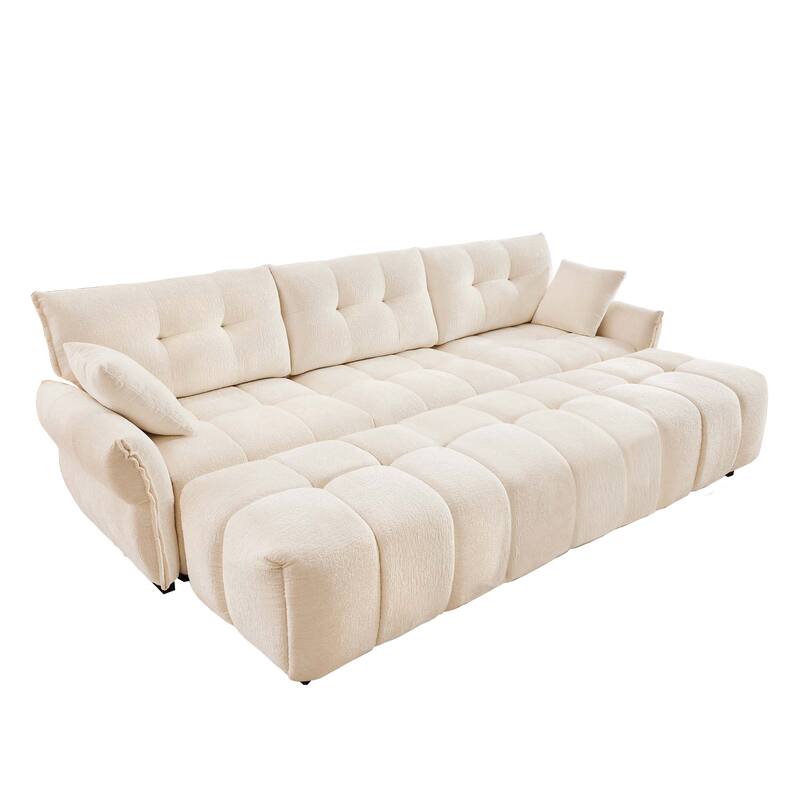 3-Seater Modular Sofa with 3 Ottomans & Pillows