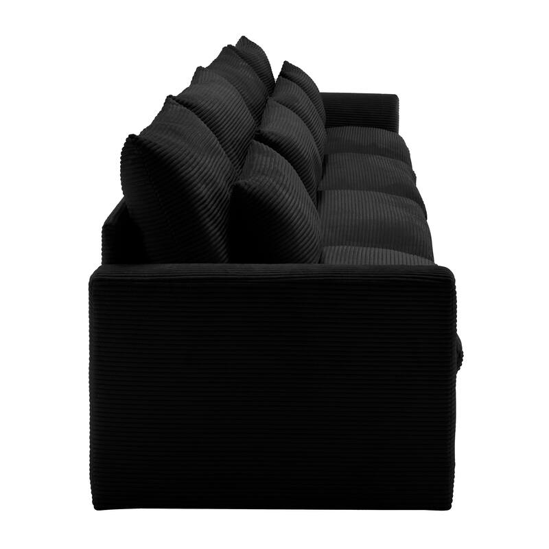 GDFStudio - Finnegan 4‑Seater Corduroy Sofa with 4 Waist Pillows