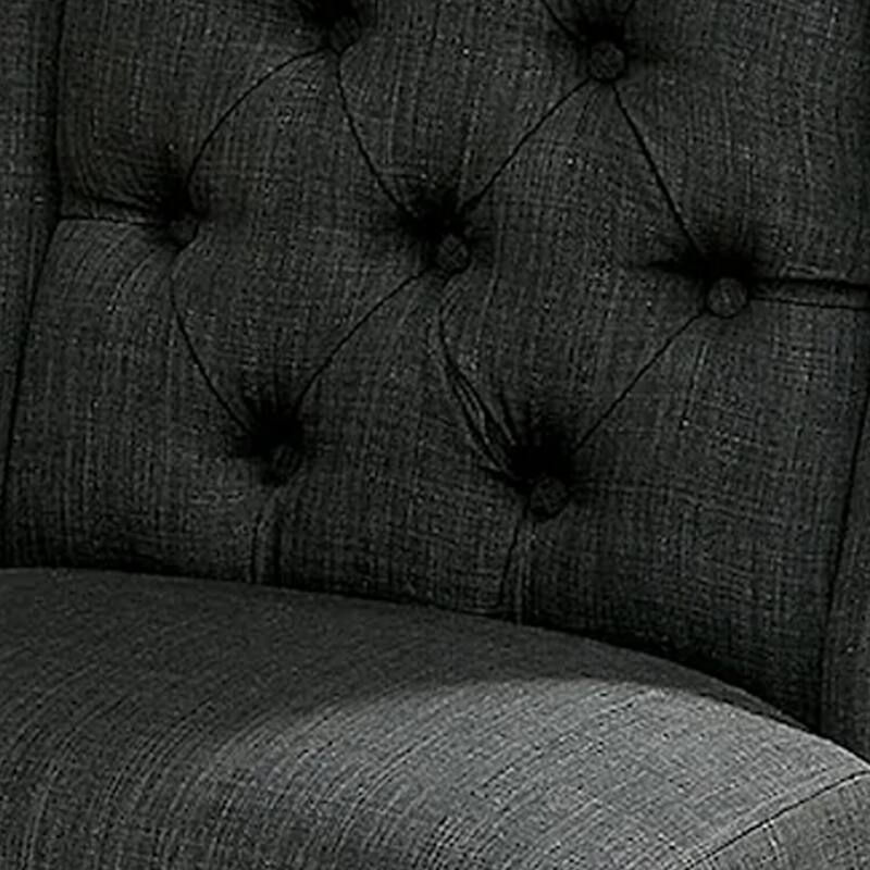 Antique Black/Gray Fabric Upholstered Wood Frame Dining Chair, Set of 2, Sturdy Dining Chair for Dining Rooms - 23.5