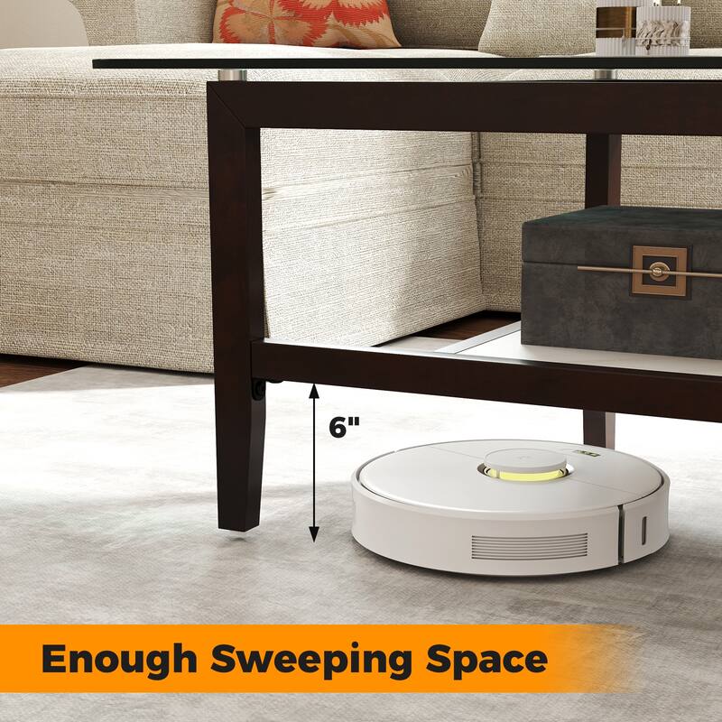 Gymax 2-Tier Glass Coffee Table w/ Storage Shelf Solid Rubber Wood