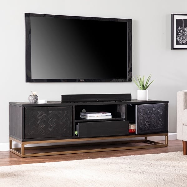 SEI Furniture Delgany Contemporary Black Media TV Stand for TV's up to