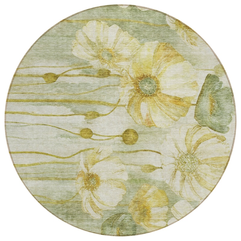 HomeRoots Floral Transitional Rectangle Outdoor Rug