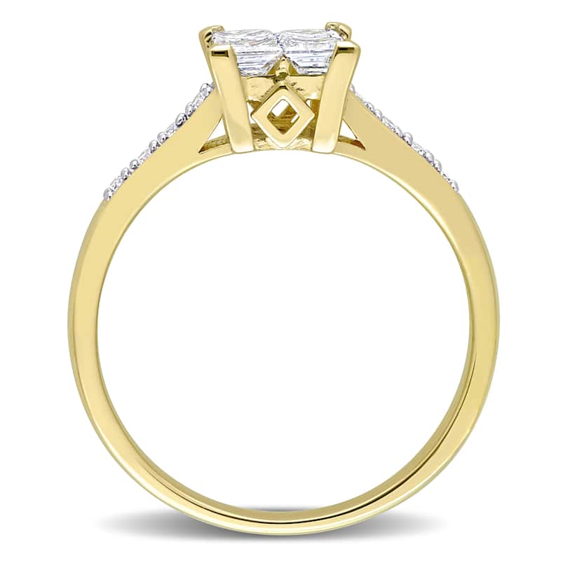 Miadora 5/8ct TDW Diamond Square Ring in 10k Yellow Gold