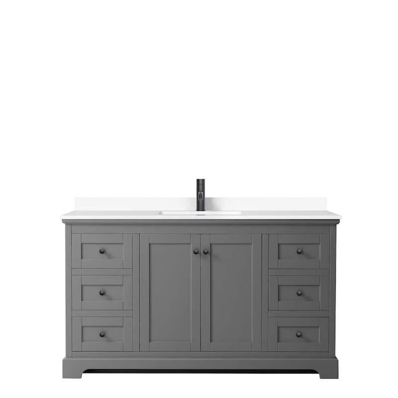 Avery 60 Inch Single Vanity, Cultured Marble Top