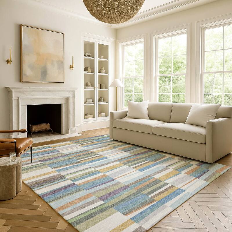 Machine Washable Indoor/ Outdoor Modern Antonito Chantille Rug