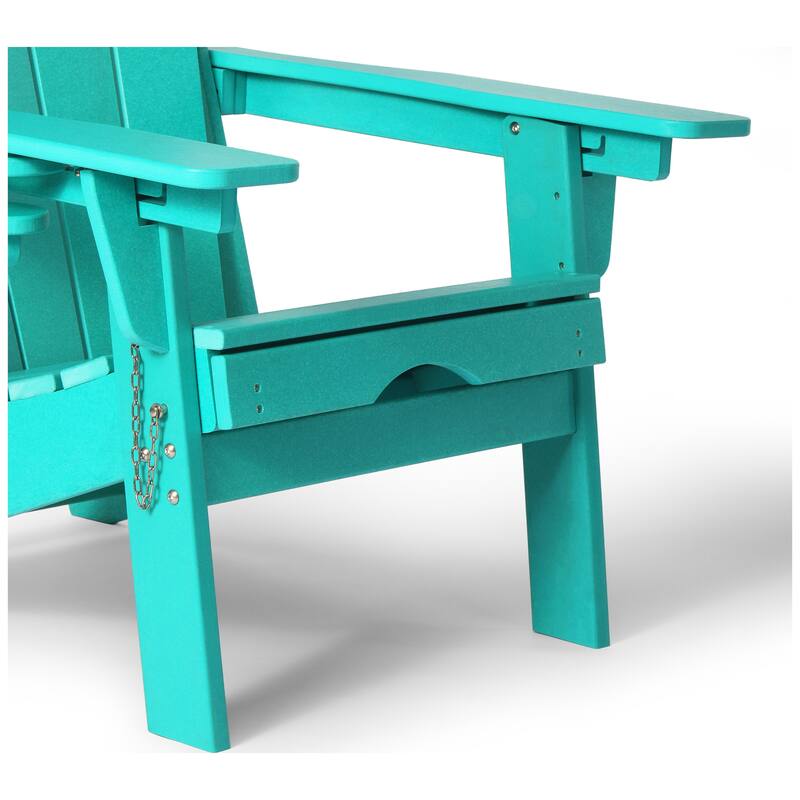 Laguna Outdoor Folding Adjustable Adirondack Chair with Cup Holder & Hideaway Ottoman