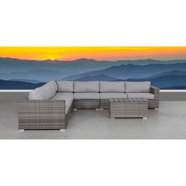 LSI 8 Piece Rattan Sectional Seating Group with Cushions Bed Bath & Beyond 34172315