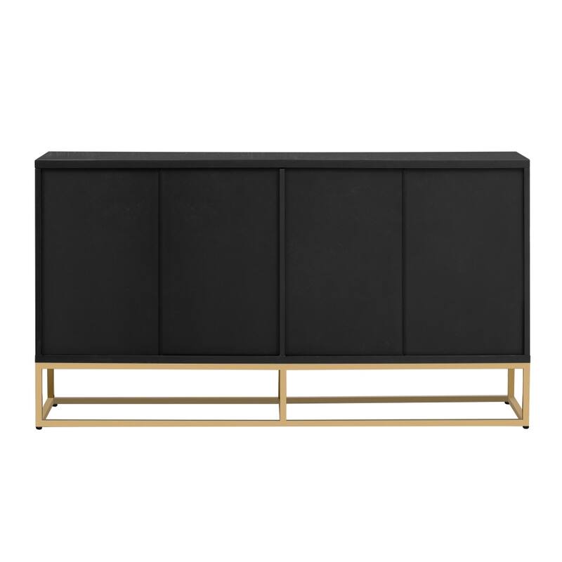 Beige 59.80 in. W Metal Handle Storage Cabinet with Adjustable Shelves